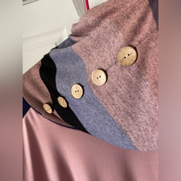 Levaca Long Sleeve Cowl Neck Button Tunic Top NWT - Picture 6 of 8